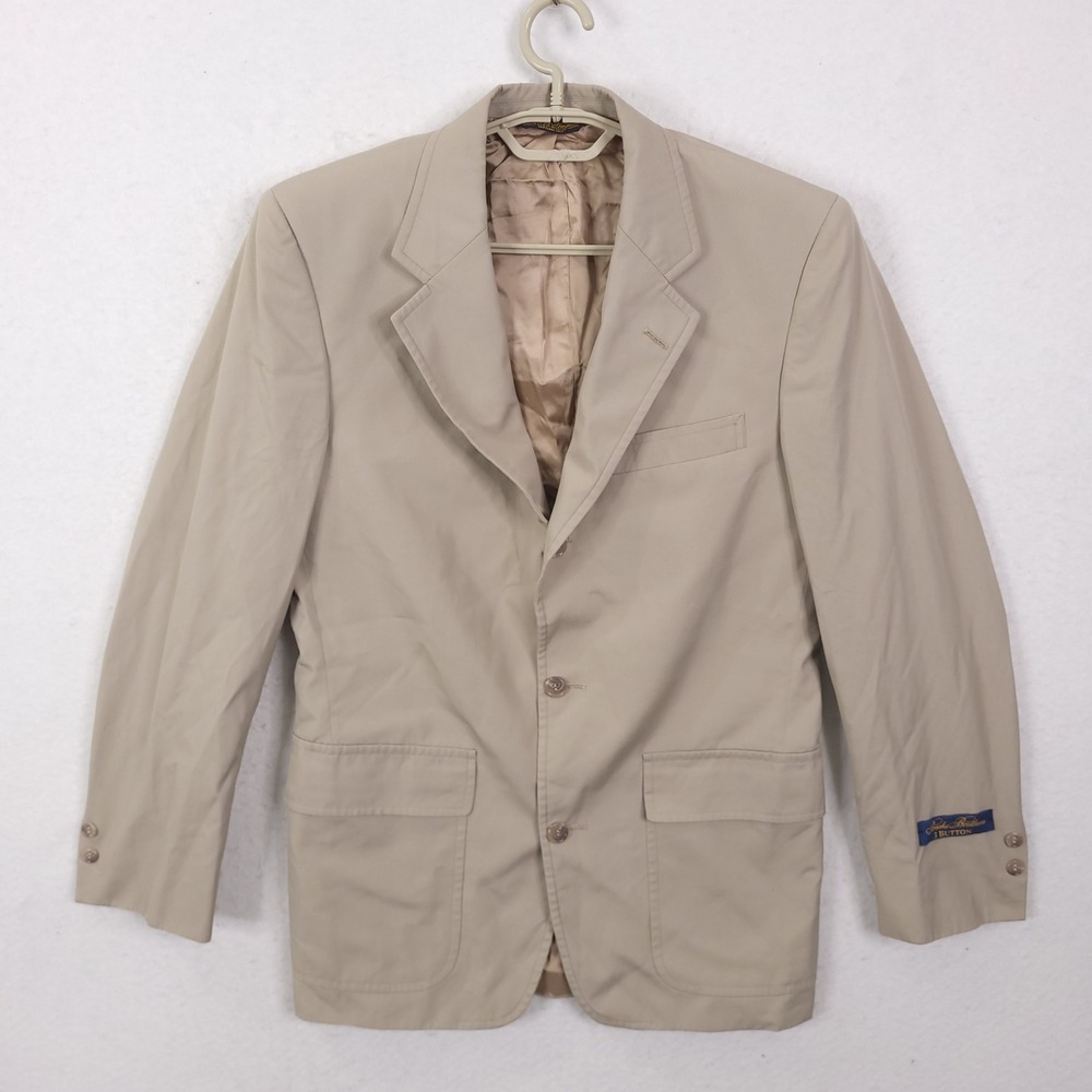 Brooks Brothers Blazer Mens 42 Tan Vintage 3 Button ACTWU Union Made Sport Coat